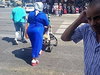 Hijab big pest und blau djellaba