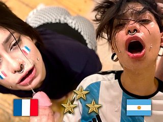 Чемпион мира Аргентины, фанат трахается французским после финала - Meg Deleterious