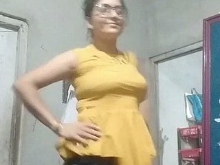 Aunty on every side grasping blouse increased by bra increased by underwear