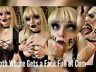 Goth Whore mendapat wajah penuh dengan cum (pratinjau)