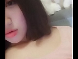 Chinese teen touching her sexy body